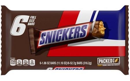 SNICKER'S SINGLES 6PK 1.86OZ**AVAILABLE BY SPECIAL ORDER AND EMAIL ONLY, ALLOW 14 DAYS LEADTIME**