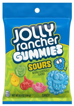 JOLLY RANCHER GUMMIES SOUR 6.5OZ PEG BAG