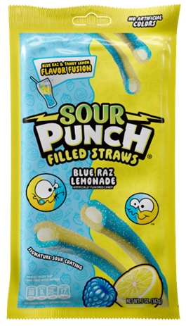 SOUR PUNCH FILLED STRAWS BLUE/LEMON 5OZ