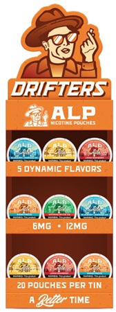 ALP DRIFTERS NIC. POUCHES - DISPLAY(FITS 9 ROLLS)