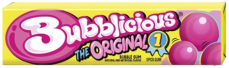 BUBBLICIOUS ORIGINAL BUBBLE GUM 5PC. 18CT**AVAILABLE 11/1/2025**