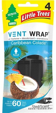 CAR FRESH VENT WRAP CARIBBEAN COLADA 4PK