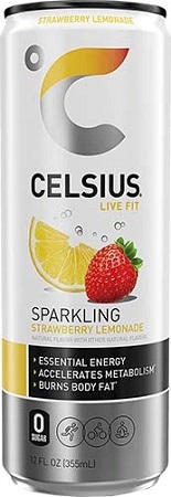 CELSIUS SPARKLING - STRAWBERRY LEMONADE -12oz