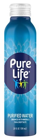 PURE LIFE BOTTLED WATER ALUMINUM CAN 18/20OZ
