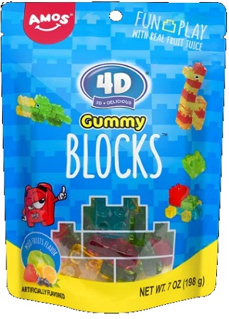 4D GUMMY BLOCKS 7OZ PEG BAG