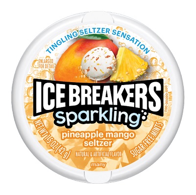 ICE BREAKERS TIN SPARKLING PINEAPPLE MANGO SELTZER 8CT 1.5OZ
