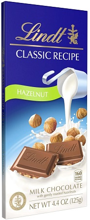 LINDT BAR 4.4oz HAZELNUT          15% OFF PROMO**AVAILABLE BY SPECIAL ORDER AND EMAIL ONLY, ALLOW 14 DAYS LEADTIME**