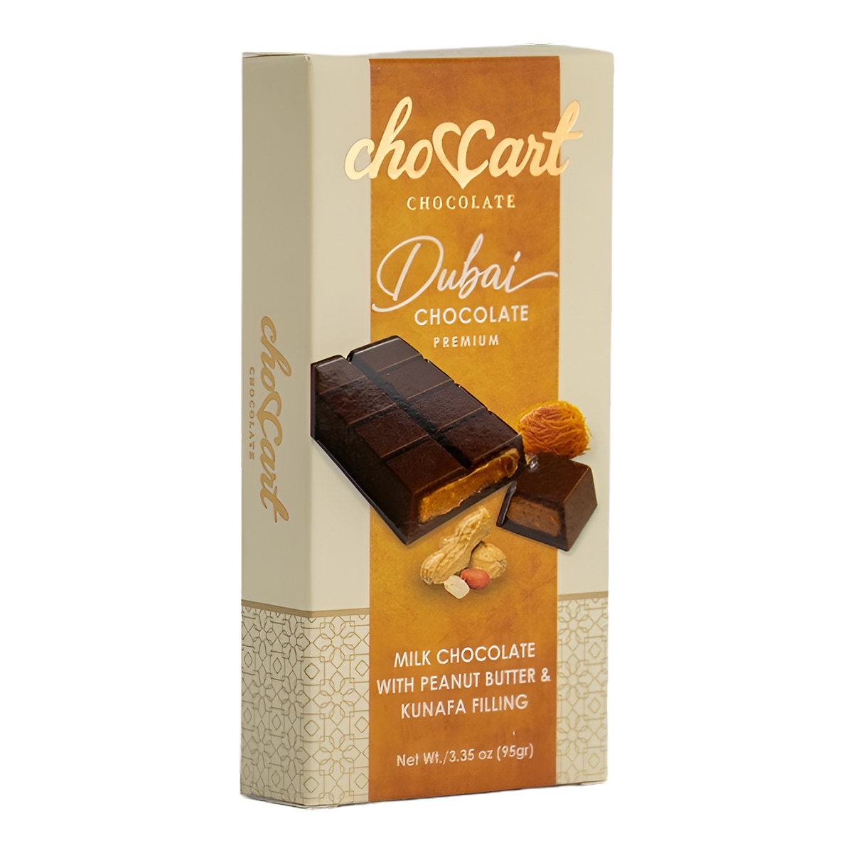CHOCCART DUBAI CHOCOLATE BAR - PEANUT BUTTER**95G (3.35OZ)**