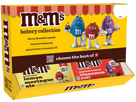 M&M FLAVOR VOTE COUNTER UNIT 96CT -(CHERRY CHOC. 24, LEMON MERINGUE 24, PEANUT BUTTER CINNAMON 24, PEANUT 24)