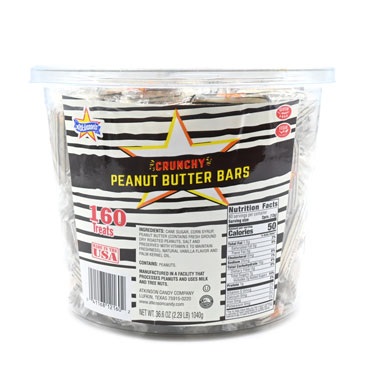 CRUNCHY PEANUT BUTTER BARS TUB 160CT