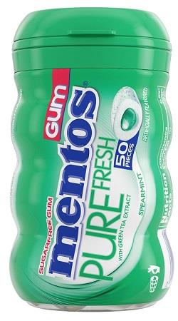 MENTOS  GUM -BIG BOTTLE SPEARMINT 50PC. (3.53OZ)