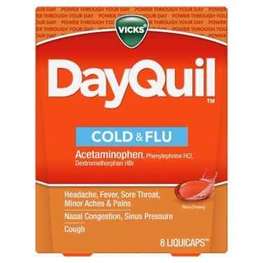 DAYQUIL COLD & FLU (8CT)**AVAILABLE BY SPECIAL ORDER & EMAIL ONLY, ALLOW 14 DAYS LEADTIME**