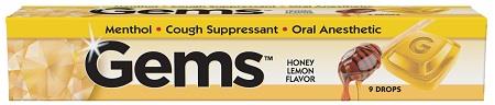 GEMS COUGH DROPS HONEY LEMON 9PC.
