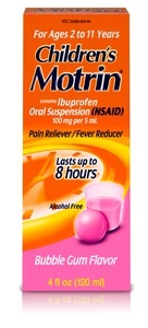 J&J MOTRIN CHILDREN'S BUBBLE GUM**AVAILABLE BY SPECIAL ORDER AND EMAIL ONLY, ALLOW 21 DAYS LEADTIME**