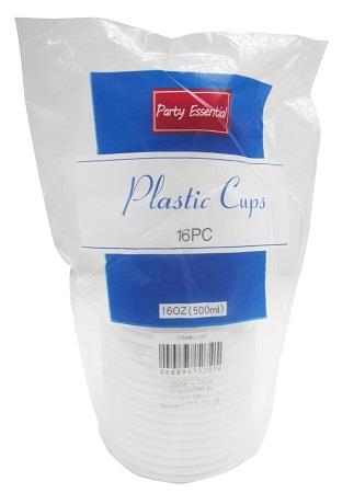 PLASTIC CUPS 16OZ WHITE 48/16CT(BASIC HOME)