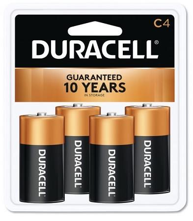 DURACELL .C -4PK        (MSRP $12.99)**AVAILABLE BY SPECIAL ORDER AND EMAIL ONLY, ALLOW 14 DAYS LEADTIME