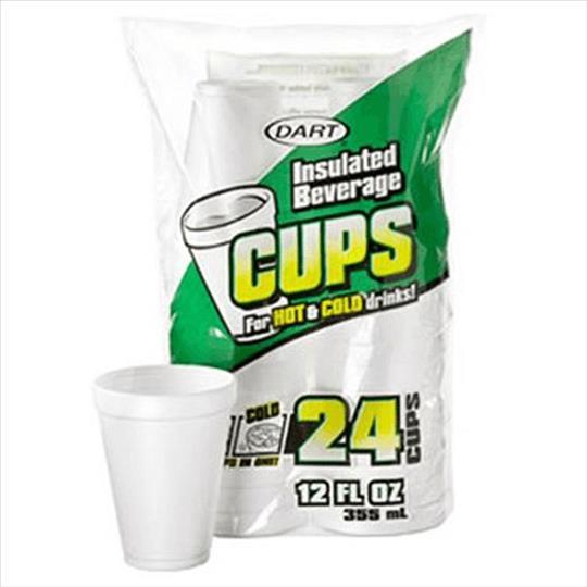 FOAM CUPS HOT/COLD 12OZ 24CT(12OZ LID---LID#12SL, 12UL--CUP#12J12)