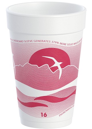 FOAM BEVERAGE CUPS -16OZ (RED-HORIZON)**AVAILABLE BY SPECIAL ORDER AND EMAIL ONLY, ALLOW 21 DAYS LEADTIME