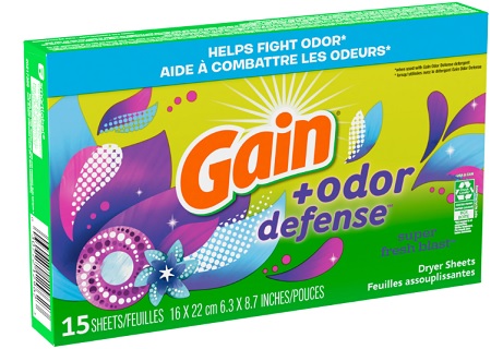 GAIN DRYER SHEETS ODOR DEFENSE 15/15CT