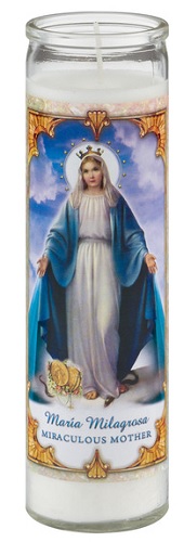 CANDLE RELIGIOUS 12CTBLESSED MOTHER WHITE (8.1OZ)