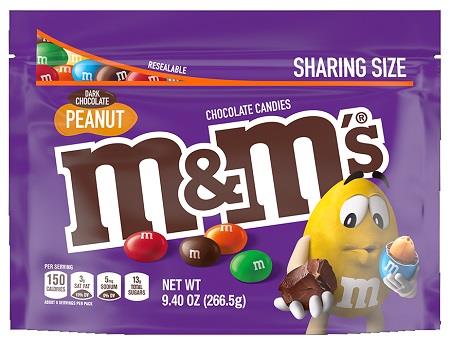 M&M DARK CHOC. PEANUT 9.4OZ POUCH