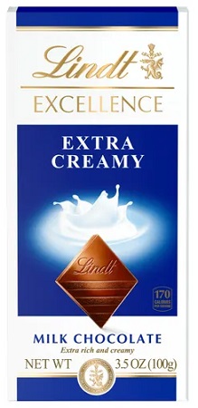 LINDT EXCELLENCE BAR MILK CHOC. EXTRA CREAMY 3.5oz   15% OFF PROMO