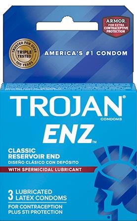 TROJAN DARK BLUE ENZ SPERMICIDAL LUBRICANT 3PK