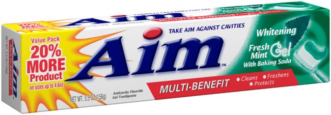 TOOTHPASTE AIM 5.5OZWHITENING MINT GEL