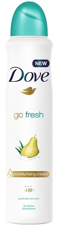 DOVE DEODORANT SPRAY 150MLPEAR & ALOE VERA