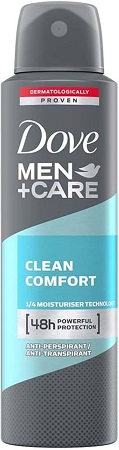 DOVE MEN+CARE DEODORANT SPRAY 150MLCLEAN COMFORT