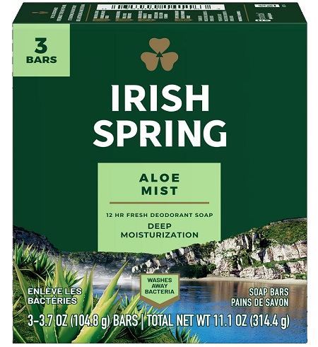 IRISH SPRING SOAP 3PK/3.75OZ ALOE MIST
