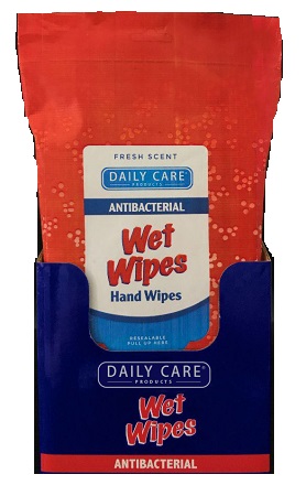 WET WIPES ANTIBACTERIAL DAILY CARE 40CT