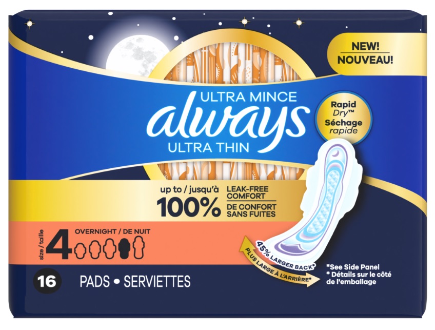 ALWAYS ULTRA THIN OVERNIGHT #4 (16CT)**AVAILABLE BY SPECIAL ORDER ONLY, ALLOW 21 DAYS LEADTIME