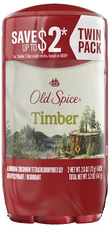 OLD SPICE TWIN PACK TIMBER WITH SANDALWOOD (2.6OZ)**AVAILABLE BY SPECIAL ORDER AND EMAIL ONLY, ALLOW 21 DAYS LEADTIME