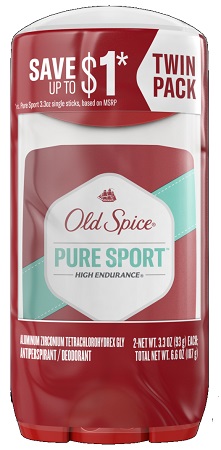 OLD SPICE TWIN PACK PURE SPORT (3.3OZ)**AVAILABLE BY SPECIAL ORDER AND EMAIL ONLY, ALLOW 14 DAYS LEADTIME