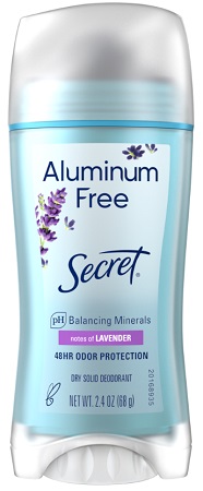 SECRET ALUMINUM FREE LAVENDER 2.4OZ**AVAILABLE BY SPECIAL ORDER AND EMAIL ONLY, ALLOW 21 DAYS LEADTIME