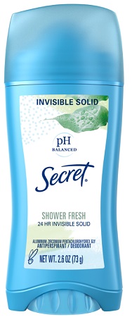 SECRET INVISIBLE SOLID SHOWER FRESH 2.6OZ**AVAILABLE BY SPECIAL ORDER AND EMAIL ONLY, ALLOW 21 DAYS LEADTIME