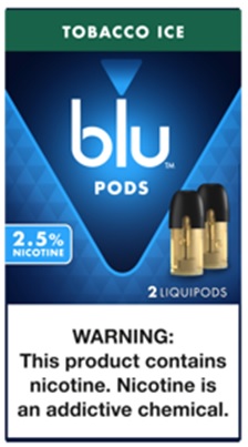 BLU PODS 2.5% TOBACCO ICE 2PK**MUST BE IN APPROVED BAG TO RETURN**