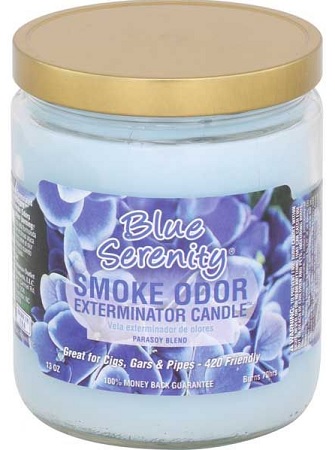 CANDLE JAR SMOKE ODOR BLUE SERENITY*EVERYDAY SCENT*
