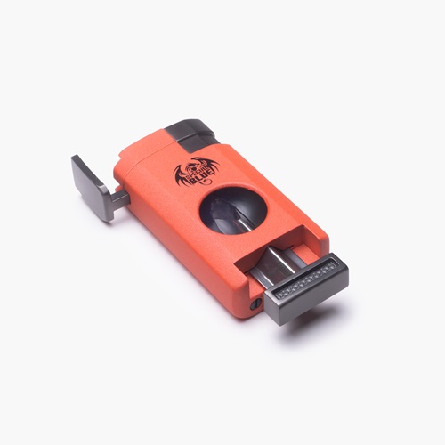 CIGAR TORCH - CATALYST PRO - SAFETY ORANGE**TRIPLE FLAME JET + BUILT IN CIGAR CUTTER + CIGAR HOLDER**