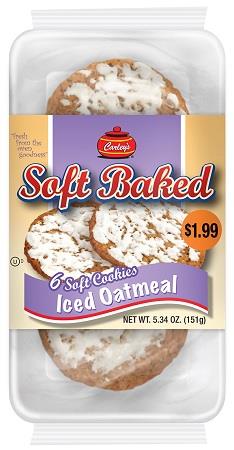 CARLEY'S SOFT BAKED 1.99 ICED OATMEAL 6PC. (12/5.34OZ)(NEW PRE-PRICE $1.99)