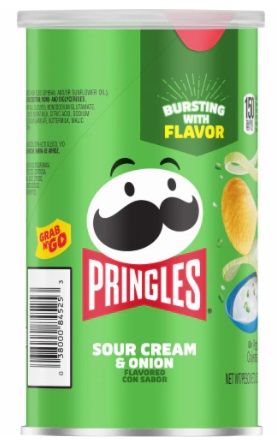 PRINGLES 71G SOUR CREAM & ONION 2.5OZ
