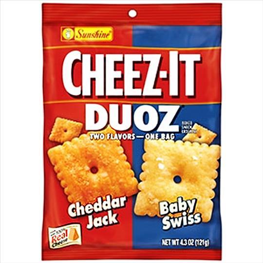 CHEEZ IT DUOZ CHED JACK/BABY SWISS 4.3OZ