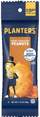 PLANTERS PEANUTS HONEY ROASTED TUBE 2/$1.09(1.75OZ)