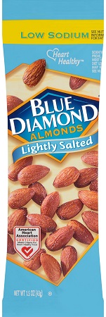 BLUE DIAMOND ALMONDS LIGHTLY SALTED TUBE 1.5OZ (12CT)
