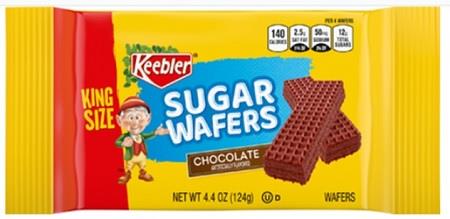 KEEBLER SUGAR WAFERS CHOCOLATE 4.4OZ KING SIZE