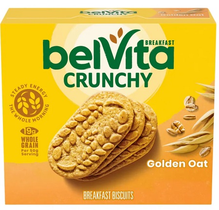 BELVITA CRUNCHY GOLDEN OAT 1.76OZ**MANUFACTURER GUARANTEED SHELF LIFE IS 45 DAYS**