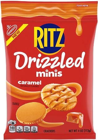 NABISCO BIG BAG RITZ DRIZZLED MINI CARAMEL- 4OZ**MANUFACTURER GUARANTEED SHELF LIFE IS 45 DAYS**
