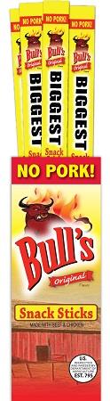 BULL'S BIGGEST ORIG. SNACK STICK(NO PORK--CONTAINS BEEF & CHICKEN)