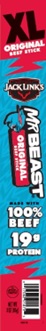 JACK LINK'S MR. BEAST XL BEEF STICK ORIGINAL 3oz (100% BEEF)**AVAILABLE 1/15/2026**